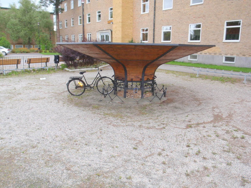 It's a bicycle parking shelter.